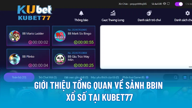 Giới thiệu tổng quan về sảnh BBIN Xổ Số tại KUBET77