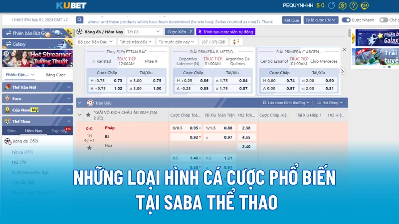 Những loại hình cá cược phổ biến tại SABA Thể Thao