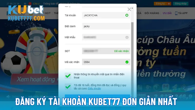 Hướng dẫn đăng ký tài khoản KUBET77 đơn giản nhất